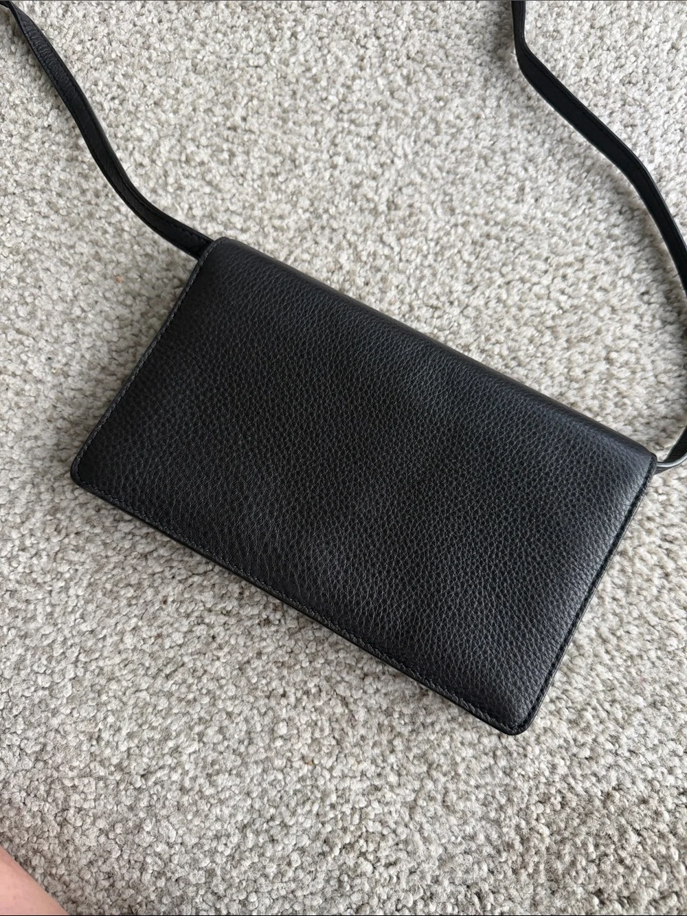 Coach Black Pebbled Leather Crossbody Wallet with Gold Logo - Picture 6 of 6